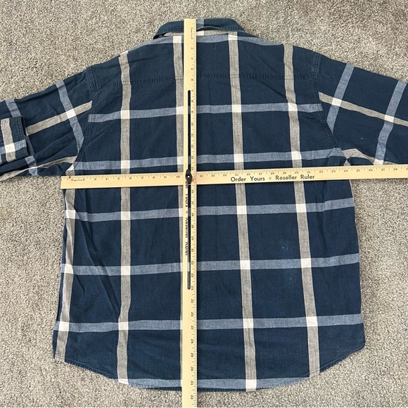 Vintage wrangle top womens XXL blue white plaid button up western rodeo casual - Picture 9 of 11